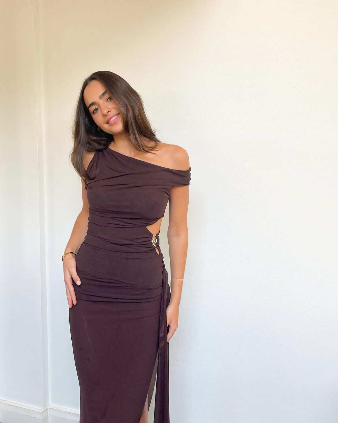 Bec & Bridge Kailani Asym Dress - Brown Rent with Iz Bec & Bridge Kailani Asym Dress - Brown Rent with Iz
