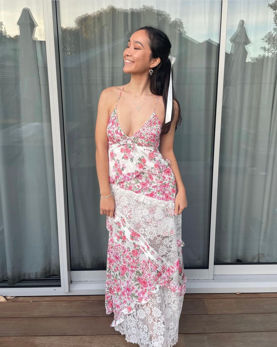 For Love & Lemons Rosalyn Maxi Pink | Rent with Iz For Love & Lemons Rosalyn Maxi Pink | Rent with Iz