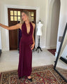 La Marie Nadia Dress Burgandy Rent with Iz