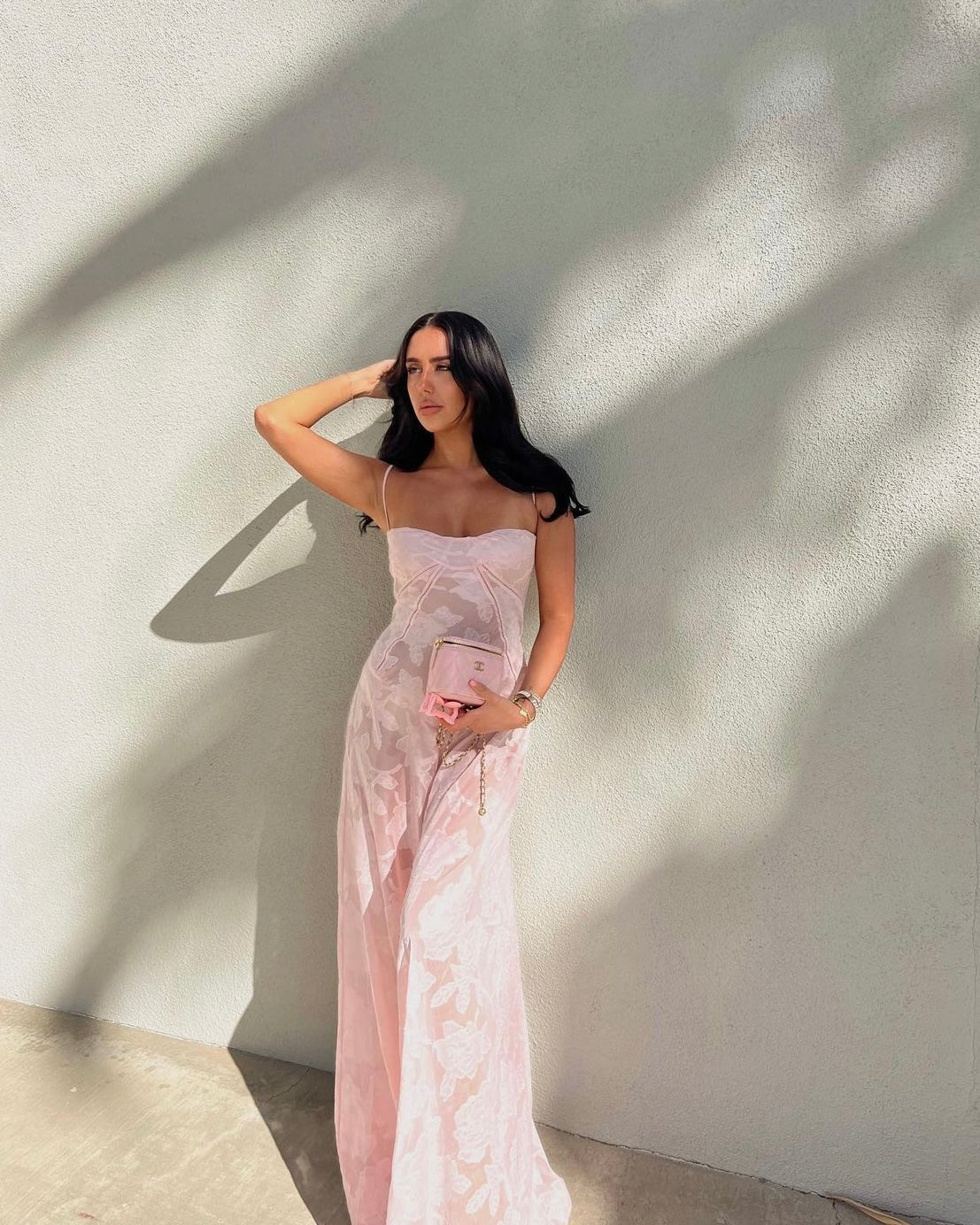House Of Cb Pink Maxi Dress Hire HOUSE OF CB Cesca Rose Pink