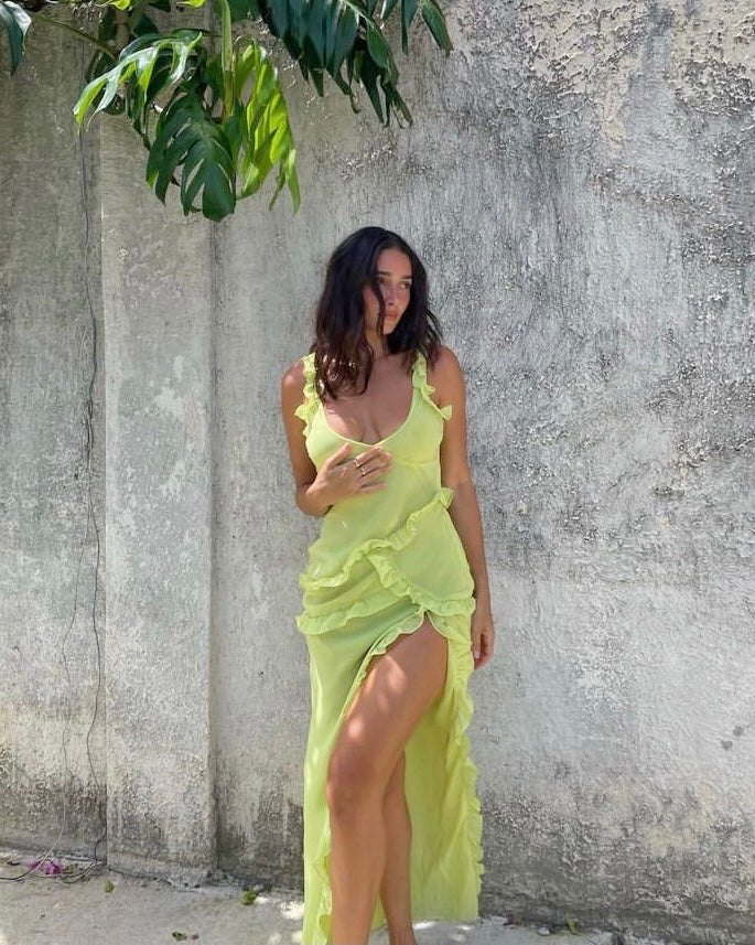 House of CB Pixie Maxi - Lime Rent with Iz House of CB Pixie Maxi - Lime Rent with Iz