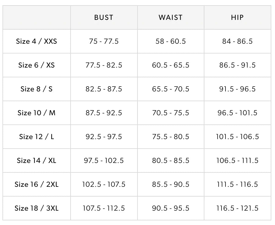 Aje Size Guide - Rent with Iz