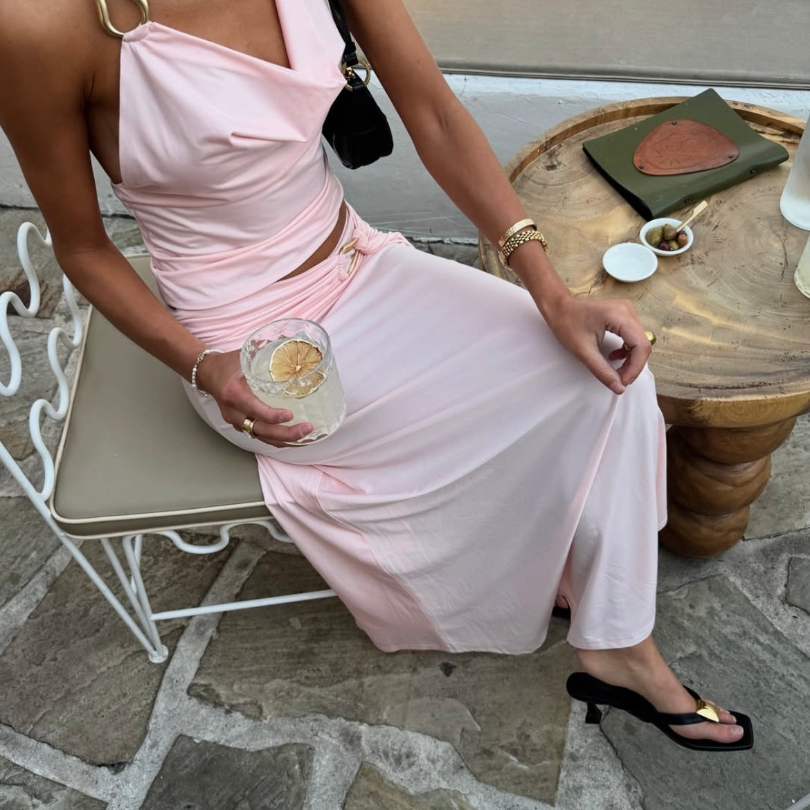 Pink Desero Jacare Sienna Set with gold hardware - Rent with Iz