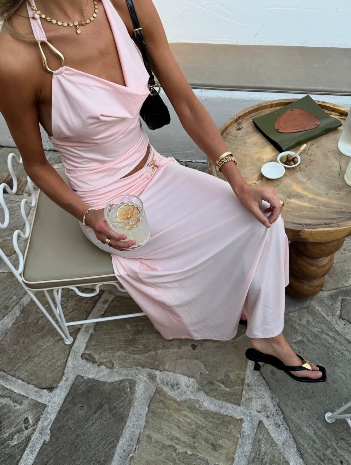 Pink Desero Jacare Sienna Set with gold hardware - Rent with Iz