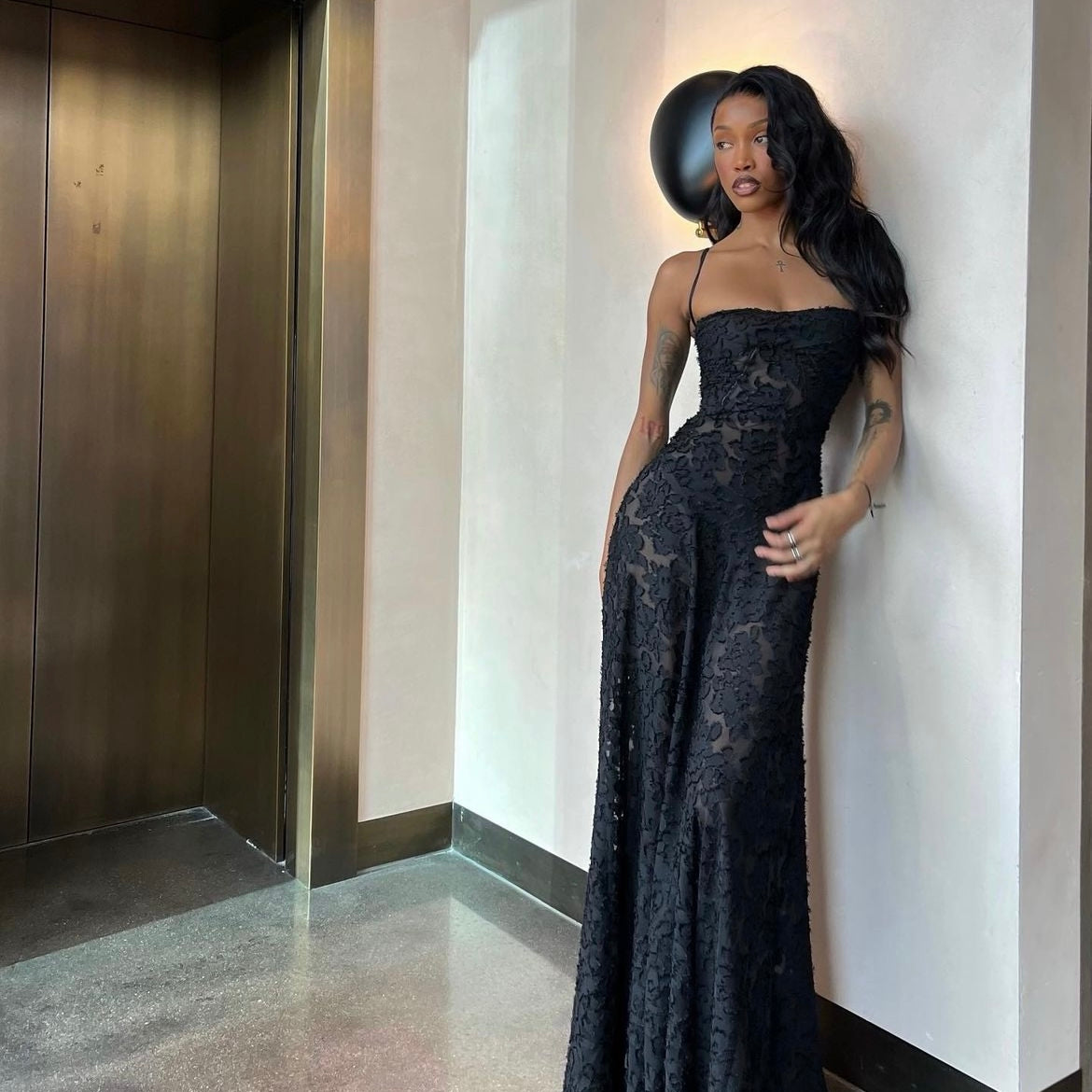 House of CB corseted black maxi dress | Rent with Iz