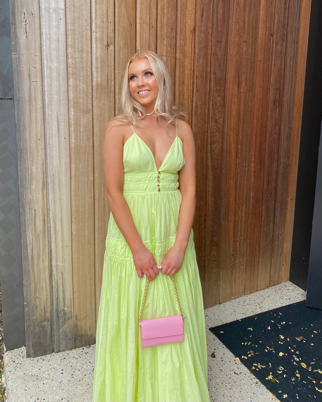 Aje Grace Maxi Dress - Green Rent with Iz Aje Grace Maxi Dress - Green Rent with Iz