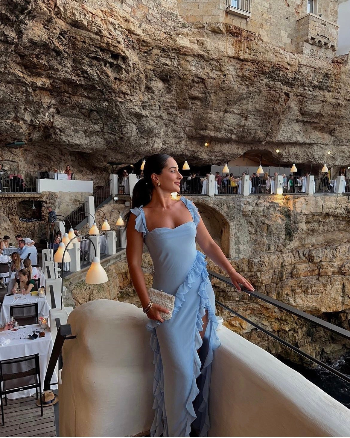 house of cb ariela soft blue ruffle maxi dress Clothing : Maxi Dresses : 'Ariela' Soft Blue Ruffle Maxi Dress