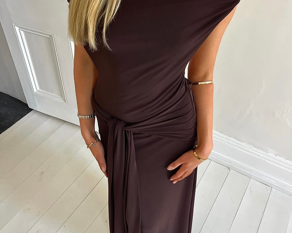 La Marie Nadia Dress Brown Rent with Iz