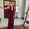 La Marie Nadia Dress Burgandy Rent with Iz