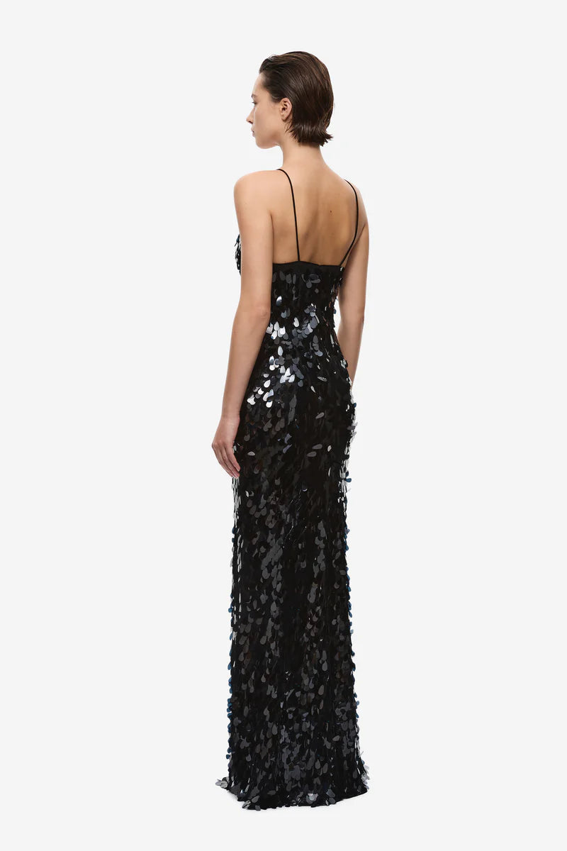 Misha Sapphire Sequin Gown