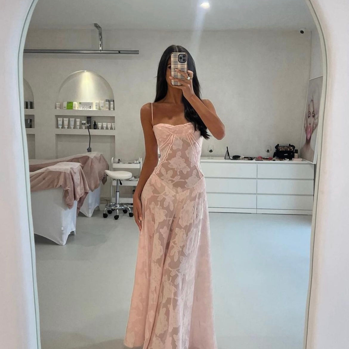 Rent with Iz trending pink maxi dress