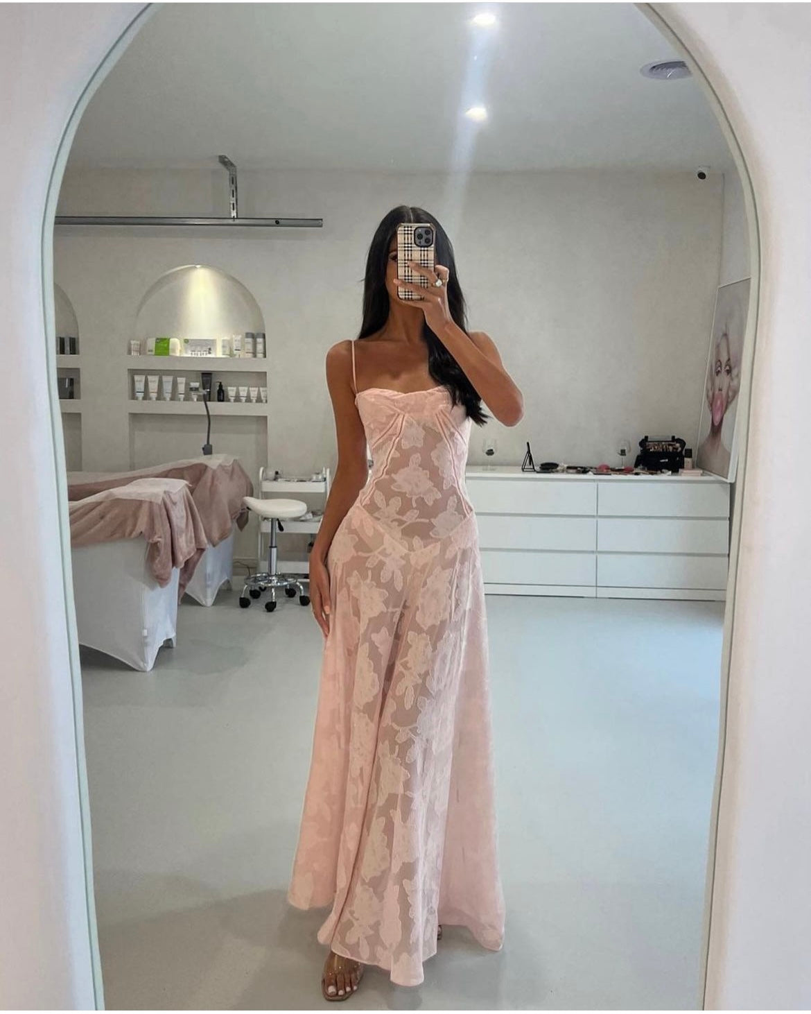 Rent with Iz trending pink maxi dress