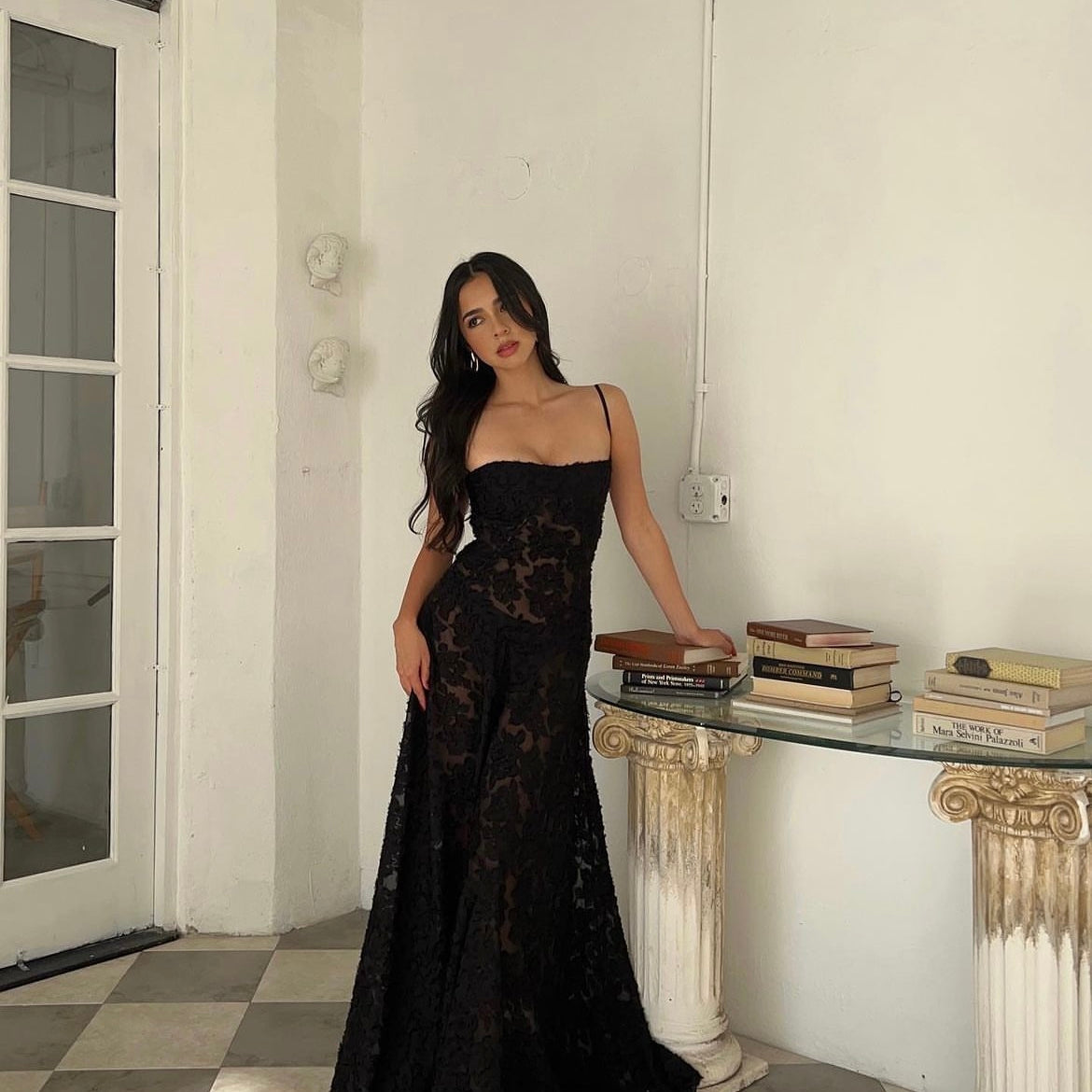House of CB corseted black maxi dress | Rent with Iz
