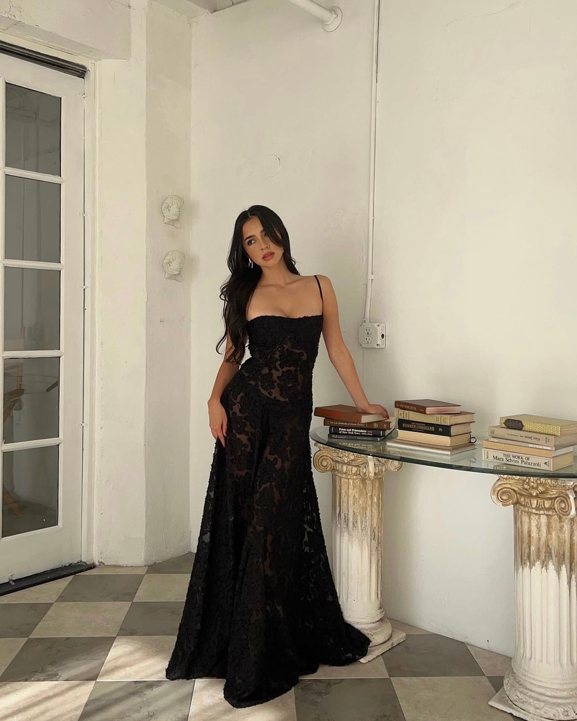 House of CB corseted black maxi dress | Rent with Iz