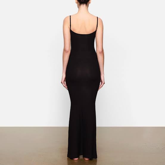 Maxi dress Skims Black size XL International in Synthetic - 34275079