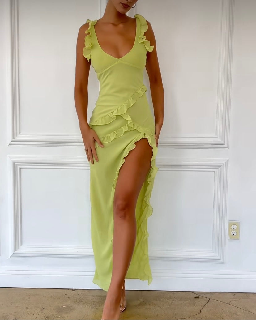 House of CB Pixie Maxi - Lime Rent with Iz House of CB Pixie Maxi - Lime Rent with Iz